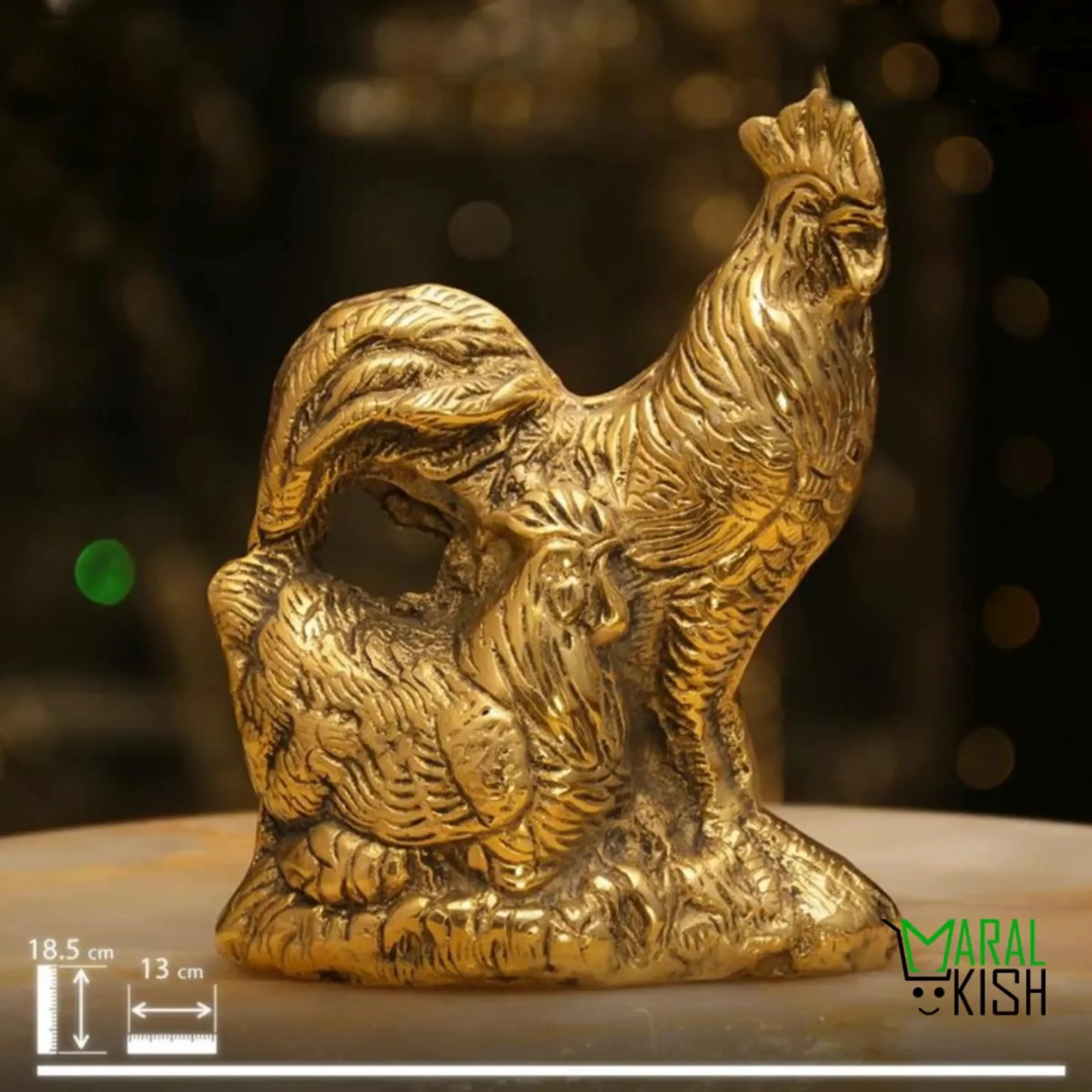 مرغ و خروس برنجی مرغ و خروس برنجی